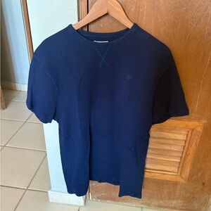 Saturdays NYC Navy Blue Waffle Knit Short Sleeve Tee